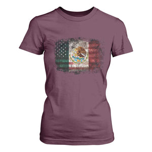 Vintage Mexican Flag T Shirt For Women Eagle Mexico Heritage Mexican Roots TS10 Maroon Print Your Wear