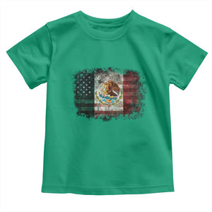 Vintage Mexican Flag Toddler T Shirt Eagle Mexico Heritage Mexican Roots TS10 Irish Green Print Your Wear
