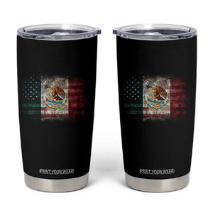 Vintage Mexican Flag Tumbler Cup Eagle Mexico Heritage Mexican Roots TS10 Black Print Your Wear