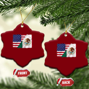 American Mexican Flag Ceramic Ornament Mexico Heritage Half Mexican Roots TS10 Print Your Wear