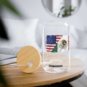 American Mexican Flag Glass Can Mexico Heritage Half Mexican Roots TS10 Print Your Wear