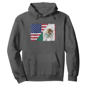 American Mexican Flag Hoodie Mexico Heritage Half Mexican Roots TS10 Dark Heather Print Your Wear
