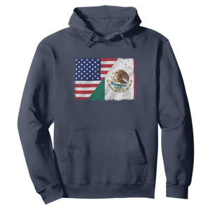 American Mexican Flag Hoodie Mexico Heritage Half Mexican Roots TS10 Navy Print Your Wear