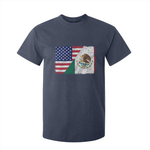American Mexican Flag T Shirt For Kid Mexico Heritage Half Mexican Roots TS10 Navy Print Your Wear