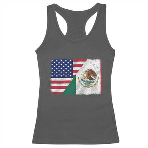 American Mexican Flag Racerback Tank Top Mexico Heritage Half Mexican Roots TS10 Dark Heather Print Your Wear