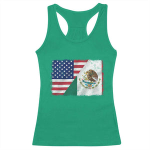 American Mexican Flag Racerback Tank Top Mexico Heritage Half Mexican Roots TS10 Irish Green Print Your Wear