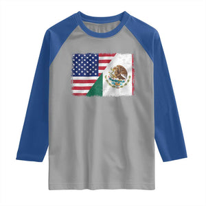 American Mexican Flag Raglan Shirt Mexico Heritage Half Mexican Roots TS10 Sport Gray Royal Print Your Wear