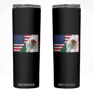 American Mexican Flag Skinny Tumbler Mexico Heritage Half Mexican Roots TS10 Black Print Your Wear