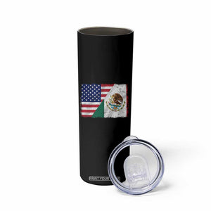 American Mexican Flag Skinny Tumbler Mexico Heritage Half Mexican Roots TS10 Print Your Wear
