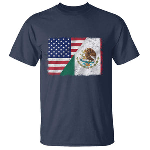 American Mexican Flag T Shirt Mexico Heritage Half Mexican Roots TS10 Navy Print Your Wear