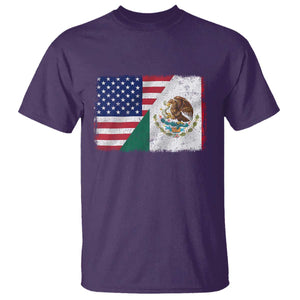 American Mexican Flag T Shirt Mexico Heritage Half Mexican Roots TS10 Purple Print Your Wear