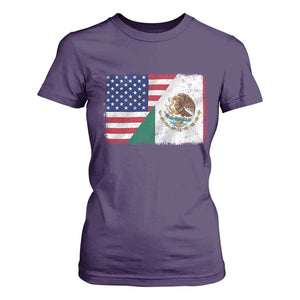 American Mexican Flag T Shirt For Women Mexico Heritage Half Mexican Roots TS10 Purple Print Your Wear