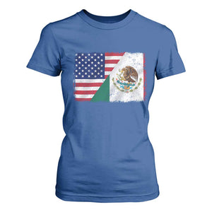 American Mexican Flag T Shirt For Women Mexico Heritage Half Mexican Roots TS10 Royal Blue Print Your Wear