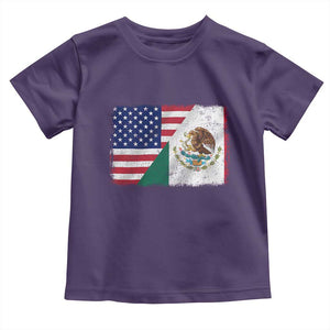 American Mexican Flag Toddler T Shirt Mexico Heritage Half Mexican Roots TS10 Purple Print Your Wear