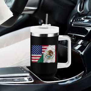 American Mexican Flag Tumbler With Handle Mexico Heritage Half Mexican Roots TS10 Print Your Wear