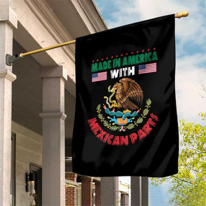 Made In America With Mexican Parts Garden Flag Mexico Coat of Arms Half Mexican Roots TS10 Print Your Wear