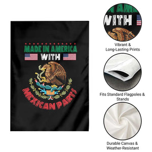 Made In America With Mexican Parts Garden Flag Mexico Coat of Arms Half Mexican Roots TS10 Print Your Wear