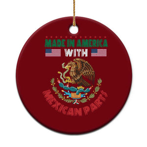 Made In America With Mexican Parts Ceramic Ornament Mexico Coat of Arms Half Mexican Roots TS10 1pc Red Print Your Wear