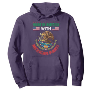 Made In America With Mexican Parts Hoodie Mexico Coat of Arms Half Mexican Roots TS10 Purple Print Your Wear