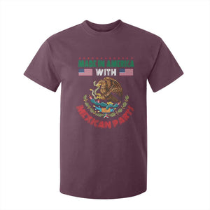 Made In America With Mexican Parts T Shirt For Kid Mexico Coat of Arms Half Mexican Roots TS10 Maroon Print Your Wear