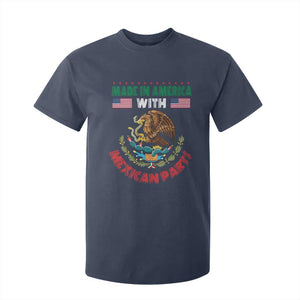 Made In America With Mexican Parts T Shirt For Kid Mexico Coat of Arms Half Mexican Roots TS10 Navy Print Your Wear