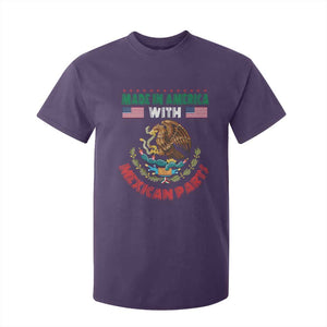 Made In America With Mexican Parts T Shirt For Kid Mexico Coat of Arms Half Mexican Roots TS10 Purple Print Your Wear