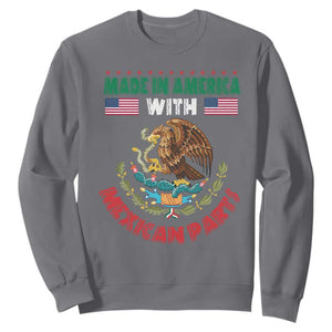 Made In America With Mexican Parts Sweatshirt Mexico Coat of Arms Half Mexican Roots TS10 Charcoal Print Your Wear