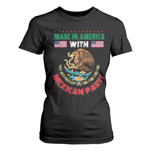 Made In America With Mexican Parts T Shirt For Women Mexico Coat of Arms Half Mexican Roots TS10 Black Print Your Wear