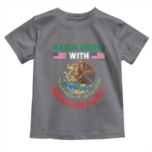 Made In America With Mexican Parts Toddler T Shirt Mexico Coat of Arms Half Mexican Roots TS10 Charcoal Print Your Wear