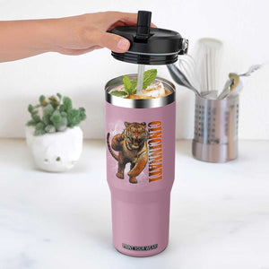 BFT Game Day Flip Straw Tumbler Bootleg Vintage TS10 One Size: 30 oz Light Pink Print Your Wear