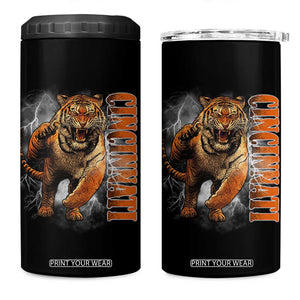 Cincinnati Tiger 4 in 1 Can Cooler Tumbler Bootleg Vintage TS10 One Size: 16 oz Black Print Your Wear