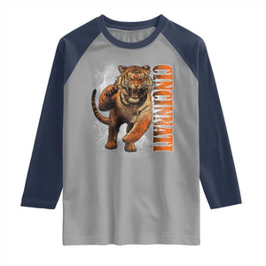 BFT Game Day Raglan Shirt Bootleg Vintage TS10 Sport Gray Navy Print Your Wear