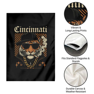 Cincinnati Tiger Garden Flag Retro Vintage Mascot Sports Fan TS10 Print Your Wear
