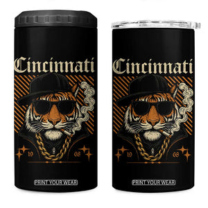 Cincinnati Tiger 4 in 1 Can Cooler Tumbler Retro Vintage Mascot Sports Fan TS10 One Size: 16 oz Black Print Your Wear
