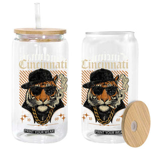 Cincinnati Tiger Glass Can Retro Vintage Mascot Sports Fan TS10 Print Your Wear