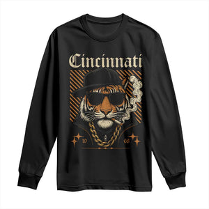 Cincinnati Tiger Long Sleeve Shirt Retro Vintage Mascot Sports Fan TS10 Black Print Your Wear