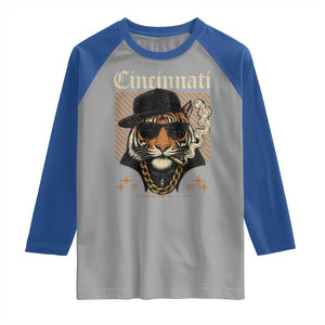 Cincinnati Tiger Raglan Shirt Retro Vintage Mascot Sports Fan TS10 Sport Gray Royal Print Your Wear