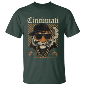 Cincinnati Tiger T Shirt Retro Vintage Mascot Sports Fan TS10 Dark Forest Green Print Your Wear