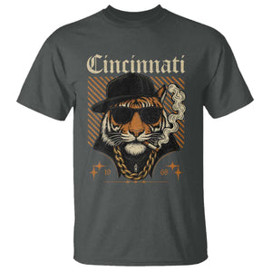 Cincinnati Tiger T Shirt Retro Vintage Mascot Sports Fan TS10 Dark Heather Print Your Wear