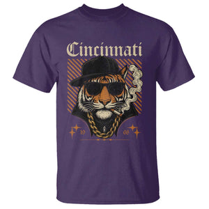 Cincinnati Tiger T Shirt Retro Vintage Mascot Sports Fan TS10 Purple Print Your Wear