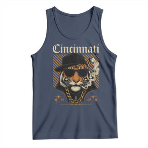 Cincinnati Tiger Tank Top Retro Vintage Mascot Sports Fan TS10 Navy Print Your Wear