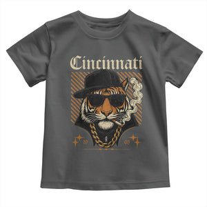 Cincinnati Tiger Toddler T Shirt Retro Vintage Mascot Sports Fan TS10 Dark Heather Print Your Wear