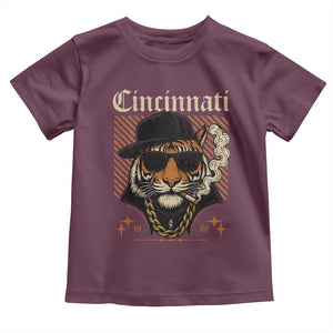 Cincinnati Tiger Toddler T Shirt Retro Vintage Mascot Sports Fan TS10 Maroon Print Your Wear