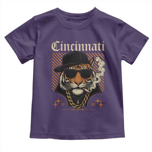 Cincinnati Tiger Toddler T Shirt Retro Vintage Mascot Sports Fan TS10 Purple Print Your Wear