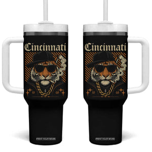 Cincinnati Tiger Tumbler With Handle Retro Vintage Mascot Sports Fan TS10 One Size: 40 oz Black Print Your Wear