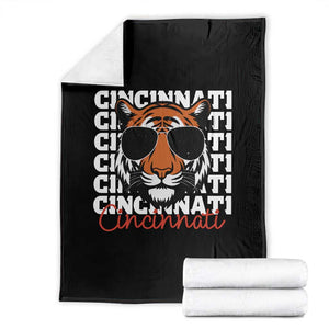 Cincinnati Tiger Throw Blanket Retro Vintage Novelty Sports Fan TS10 Black Print Your Wear