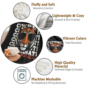 Cincinnati Tiger Throw Blanket Retro Vintage Novelty Sports Fan TS10 Print Your Wear