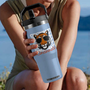 Cincinnati Tiger Flip Straw Tumbler Retro Vintage Novelty Sports Fan TS10 One Size: 30 oz Light Blue Print Your Wear