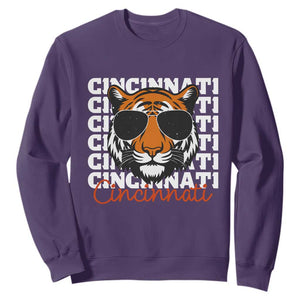 Cincinnati Tiger Sweatshirt Retro Vintage Novelty Sports Fan TS10 Purple Print Your Wear