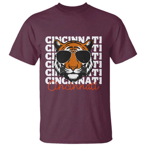 Cincinnati Tiger T Shirt Retro Vintage Novelty Sports Fan TS10 Maroon Print Your Wear